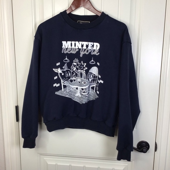 Minted New York Crewneck Sweatshirt in Navy Size Medium. - Picture 2 of 6